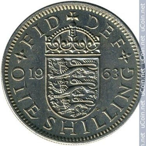 Grande Bretagne = Pièce De One Shilling, Année 1963, 3 Lions Dans Un Blason - Elizabeth I I