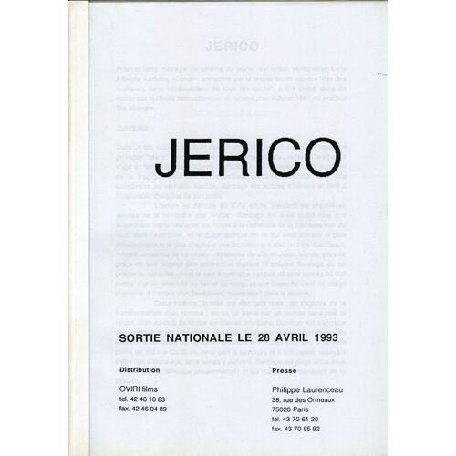 Jerico, Dossier De Presse, De Luis Alberto Lamata, Avec Cosme Cortazar, Francis Rueda, Reggie Nalder