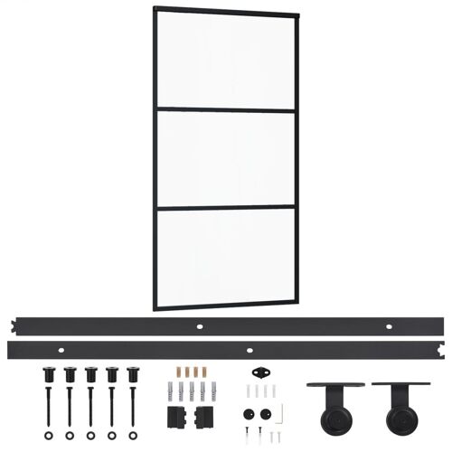 vidaXL Porte coulissante et quincaillerie Verre et Aluminium 102x205cm