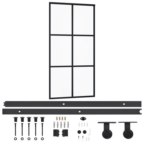 vidaXL Porte coulissante et quincaillerie Verre et Aluminium 102x205cm