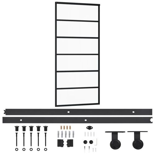 vidaXL Porte coulissante et quincaillerie Verre et Aluminium 90x205 cm