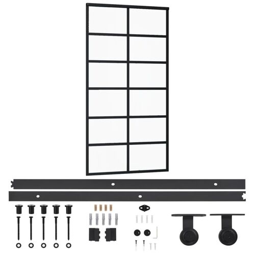 vidaXL Porte coulissante et quincaillerie Verre et Aluminium 102x205cm