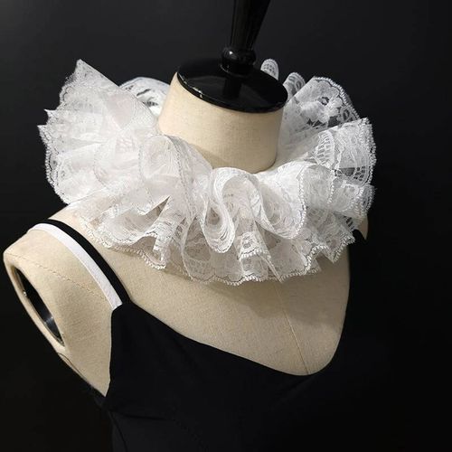 Faux Col En Dentelle À Volants Élégant,Col De Clown Superposé,Cravate,Accessoires De Costumes De Cosplay,Doux Col Détachable,Châle Enveloppant--01