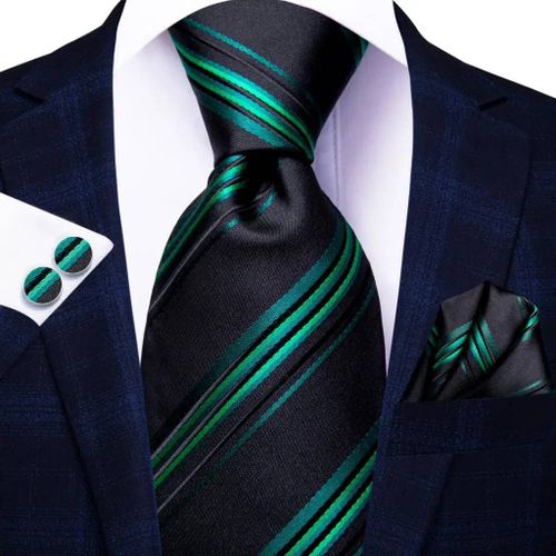 100% Soie Luxe Hommes Cravates Florale Noir Or Cravates Paisley Cravate Poche Carré Boutons De Manchette Ensemble Hommes Cravate De Fête De Mariage--3365
