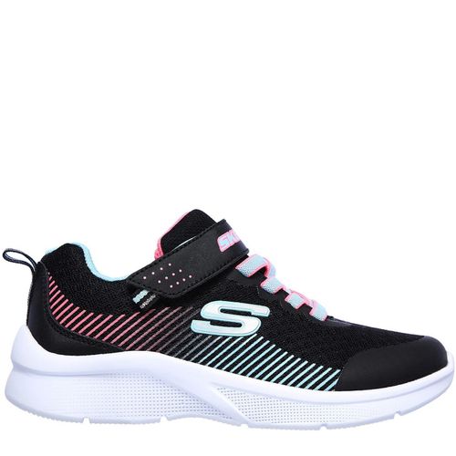 Skechers Microspec Chaussures De Course Baskets Running Filles Couleur Noir/aqua
