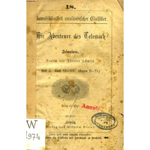 Die Abenteuer Des Telemach, Heft 3, Buch Xi-Xv (Bogen 11-15)