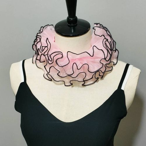 Faux Col En Dentelle À Volants Élégant,Col De Clown Superposé,Cravate,Accessoires De Costumes De Cosplay,Doux Col Détachable,Châle Enveloppant--05 Pink