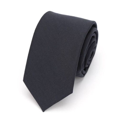 Cravate En Coton Noir Solide Pour Hommes,Col Étroit,Slim,Pour Mariage,Affaires,Costume De Fête Décontracté,Chemise,Cadeau Pour Hommes,Accessoire--Marine Bleu