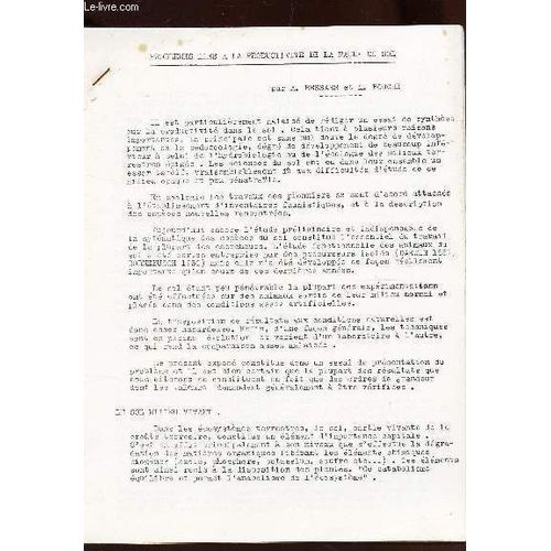 Problemes Lies A La Productivite De La Faune Du Sol (Notes).