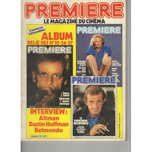 Première Le Magazine Du Cinéma Album Relié Des N° 35-36-37 Altman, Hoffman, Belmondo, Kinski N°12