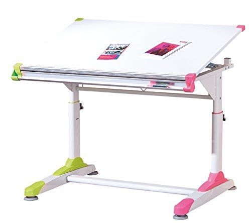 Links 50900440 Bureau Inclinable Blanc/Rose/Vert 66 X 100 X 84 Cm