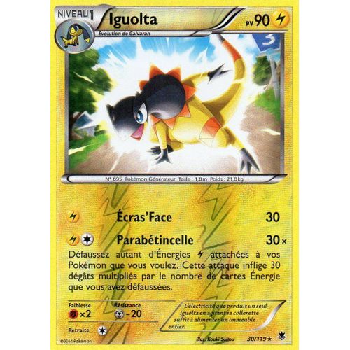 Carte Pokemon Iguolta 30/119 Rare Holo Reverse - Vigueur Spectrale - Vf
