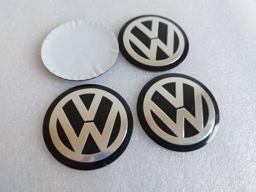 4x Autocollants Vw 65mm De Center De Roue Et De Cache Moyeu De Jante En Aluminium Emblème Logo Stickers Volkswagen