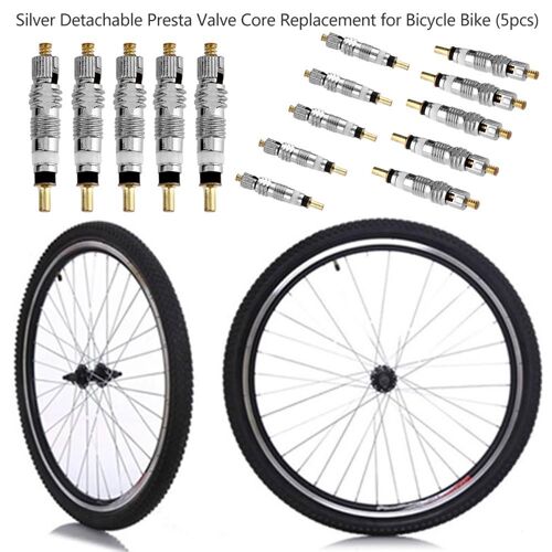 2/5/10pcs Argent Détachable Presta De Noyau De Valve De Remplacement Pour Vélo Vtt/Vélo De Route Pour Tubeless Vélo De Route Vtt Vélo Fren
