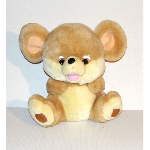 Peluche Souris Vintage Doudou Souris Assise 27 Cm