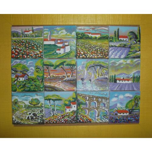 Ensemble De 12 Mini Chassis Toile,Paysage Provence