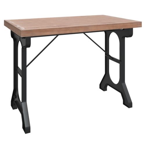 Vidaxl Table À Dîner 110x65x82 Cm Bois De Sapin Massif Et Fer