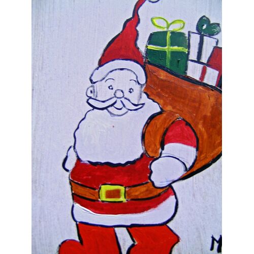 Tableau Acrylique Pere Noel/Father Xmas Acrylic Painting