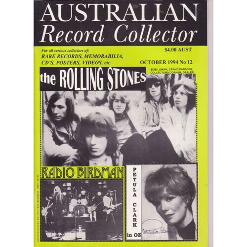 Australian Record Collector 12 Oct 1994  Rolling Stones, Radio Birdman, Petula Clark