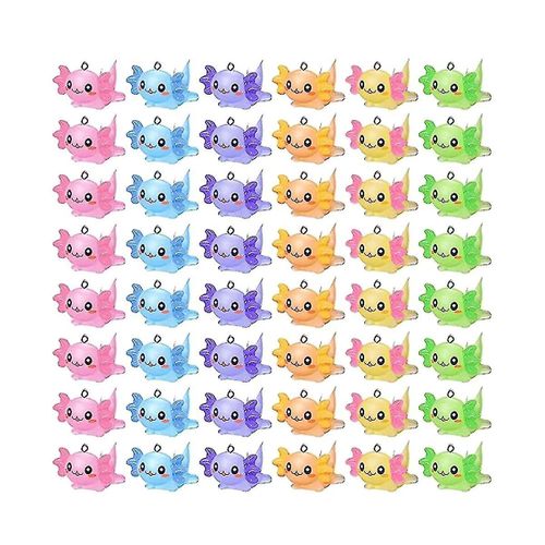 48 Pcs Animal Charms Axolotl Résine Charms Pour La Fabrication De Bijoux Minuscules Animaux En Résine Figurines En Résine Minia