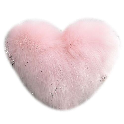 Coussin coeur en fausse fourrure - décoratif pour chambre à coucher, 15,7 x 19,7 »