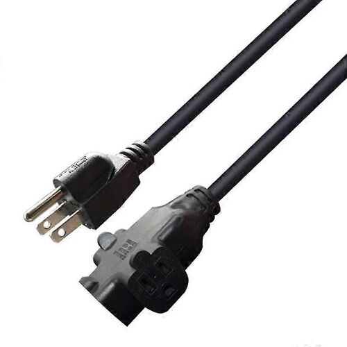 1ft Length Male to Female Extension Cable Nema 5-15P to 3x5-15R Power Cord