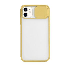 Coque Avec Fenetre Anti-Choc Mat Pour Iphone 12 Pro - Jaune
