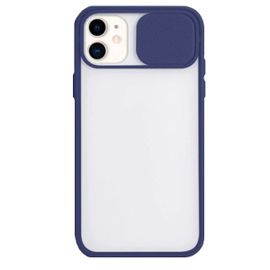 Coque Avec Fenetre Anti-Choc Mat Pour Iphone 12 Pro Max - Bleu Foncé