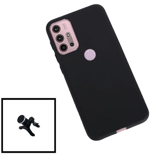 Kit Support Magnétique De Voiture Renforcé + Coque En Silicone Liquide Motorola Moto G30