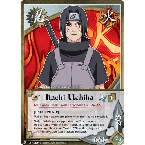 Ni 1058 Itachi Uchiha ( Test Of Power ) ; Série 20 Us Tales Of The Gallant Sage