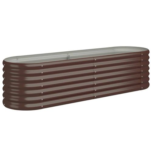 Vidaxl Jardinière De Jardin Acier Enduit De Poudre 152x40x36 Cm Marron