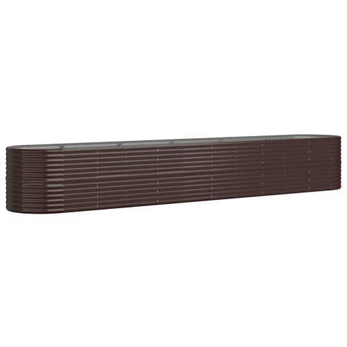 Vidaxl Jardinière De Jardin Acier Enduit De Poudre 440x80x68 Cm Marron
