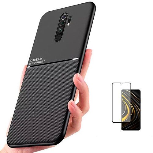 Kit Coque Magnétique Lux + Film De Verre Trempé 5d À Couverture Complète Pour Xiaomi Redmi 9 Prime