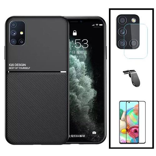 Kit Coque Magnétique Lux + Film De Verre Trempé 5d À Couverture Complète + Film Caméra Arrière + Support Magnétique L Pour Samsung Galaxy A21s