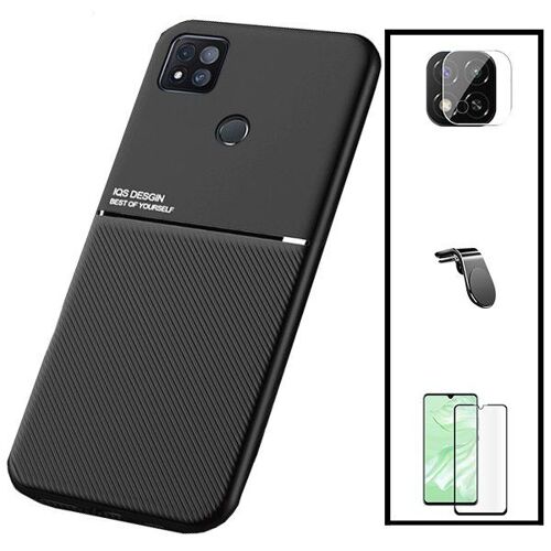 Kit Coque Magnétique Lux + Film De Verre Trempé 5d À Couverture Complète + Film Caméra Arrière + Support Magnétique L Pour Xiaomi Poco C3