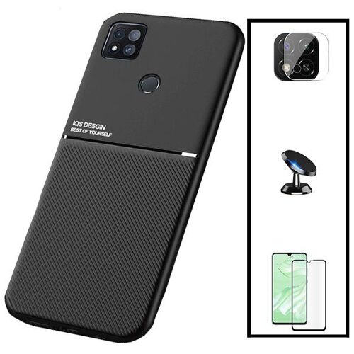Kit Coque Magnétique Lux + Film De Verre Trempé 5d À Couverture Complète + Film Caméra Arrière + Support Magnétique Pour Xiaomi Poco C3