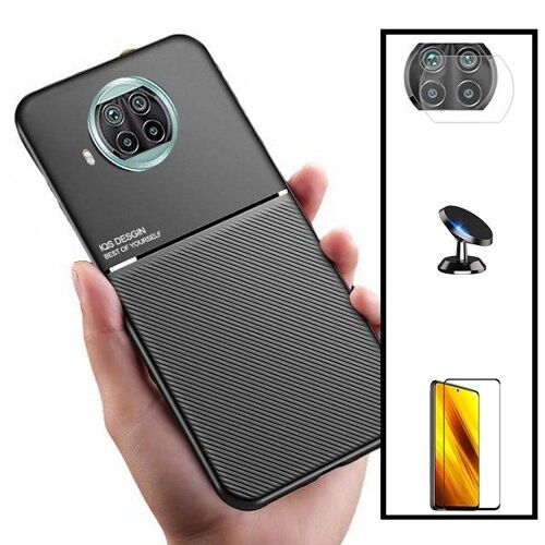 Kit Coque Magnétique Lux + Film De Verre Trempé 5d À Couverture Complète + Support Magnétique Pour Xiaomi Mi 10i 5g