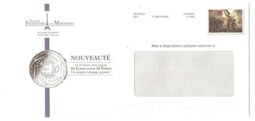 Société Française Des Monnaies Pseudo-Entier ? Destineo Avec La Liberté Guidant Le Peuple Delacroix Pièce 10 Euros 