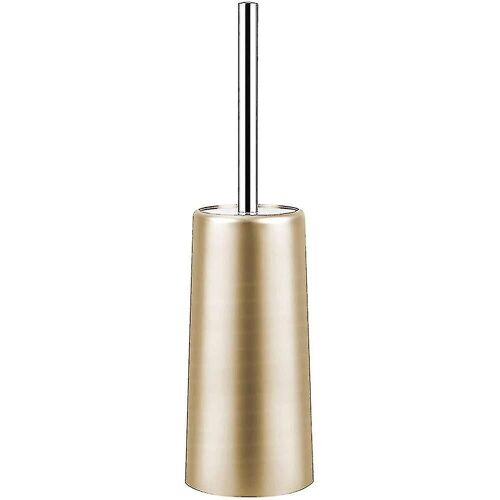 Brosse de toilette en acier inoxydable et support - Ensemble de brosse nettoyante pour cuvette de toilette pour toilettes de salle de bain (or)