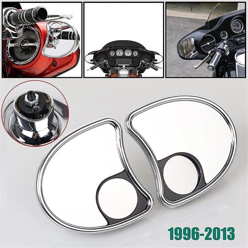 Rétroviseurs Latéraux Chromés À Montage De Carénage Intérieur Batwing Avec Angle Mort Pour La Randonnée