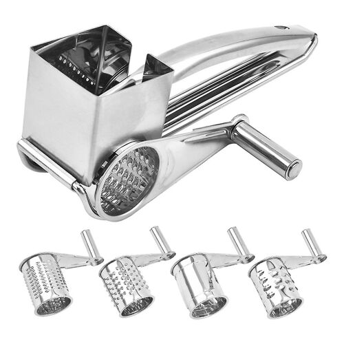 Broyeur Pour Fromage Manuel Râpe À Parmesan Râpe À Tambour En Acier Inoxydable Pour La Nourriture, Râpe À Fromage Rotative De Cuisine