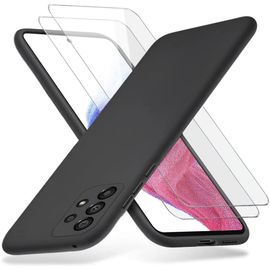 Coque Silicone Noir + 2 Verres Trempes Pour Samsung A53 5g Little Boutik®