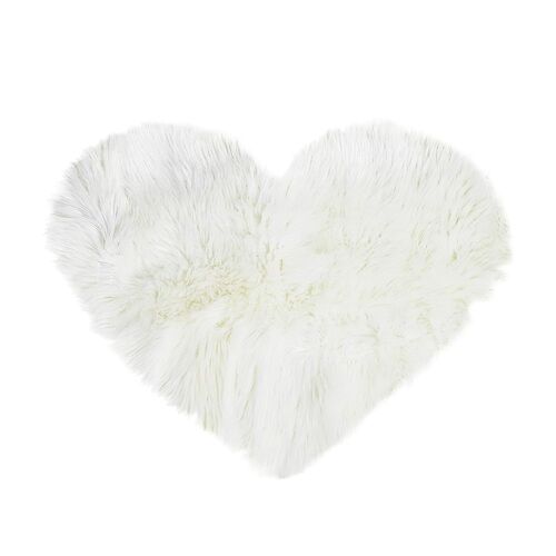 Tapis De Sol De Chambre À Coucher En Fausse Laine Artificielle, Doux Et Moelleux, En Fourrure, Simple, Avec Coeur D'amour, Pour Salon