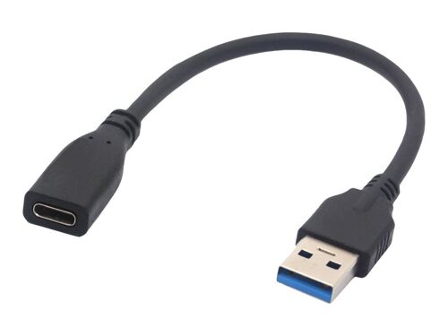 DLH - Câble USB - USB type A (M) pour USB-C (F) - 3 A - 20 cm