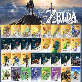 Lot de 32 cartes Legend of Zelda Amiibo - Mini Legend of Zelda NFC Tags - Carte de jeu fine of Zelda - Compatible avec Switch, Wii U et 3DS