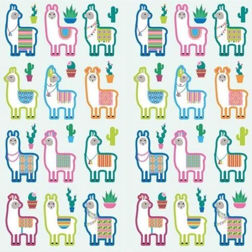 48 autocollants Puffies - Lamas & Cactus