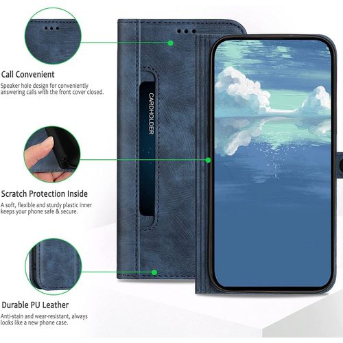 Coque Pour Oppo A53 2020 4g / Oppo A32 2020 4g / Oppo A53s 4g / Oppo A33 2020 4g, Etui En Pu Cuir Flip Portefeuille De Protection Premium Housse, Bleu