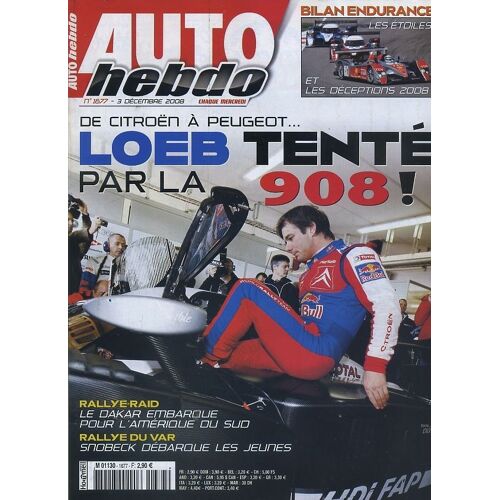 Auto Hebdo  N° 1677 : De Citroen À Peugeot ... Loeb Tenté Par La 908!