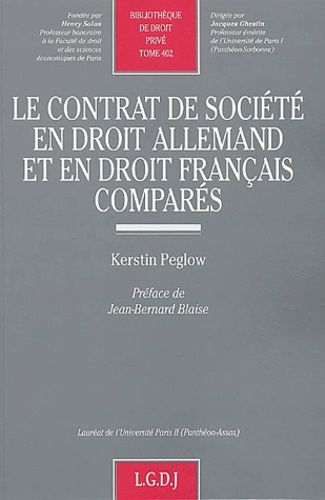 Le Contrat De Société En Droit Allemand Et En Droit Français Comparés