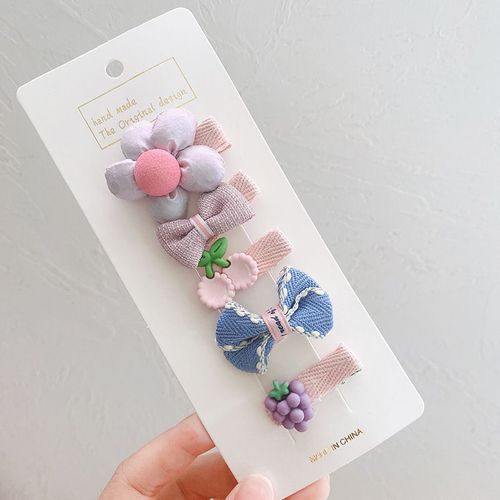 Pinces À Cheveux Fleur Mignonne Pour Enfants, Épingle À Cheveux Bébé, Barrettes Enfant, Noeud Papillon, Ensemble Épingles À Cheveux Bébé Fille, Coréen, Accessoires Roses, 5 Pièces, Ensemble 